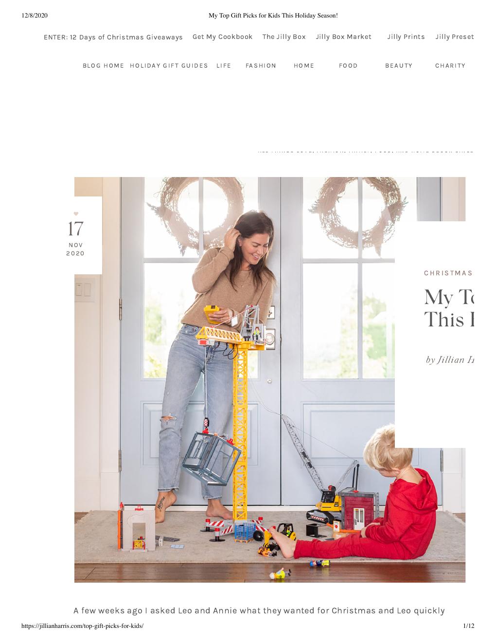 Jillian Harris holiday gift guide featuring a Playmobil product